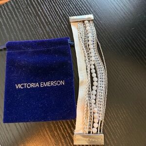 Victoria Emerson leather beaded wrap bracelet
